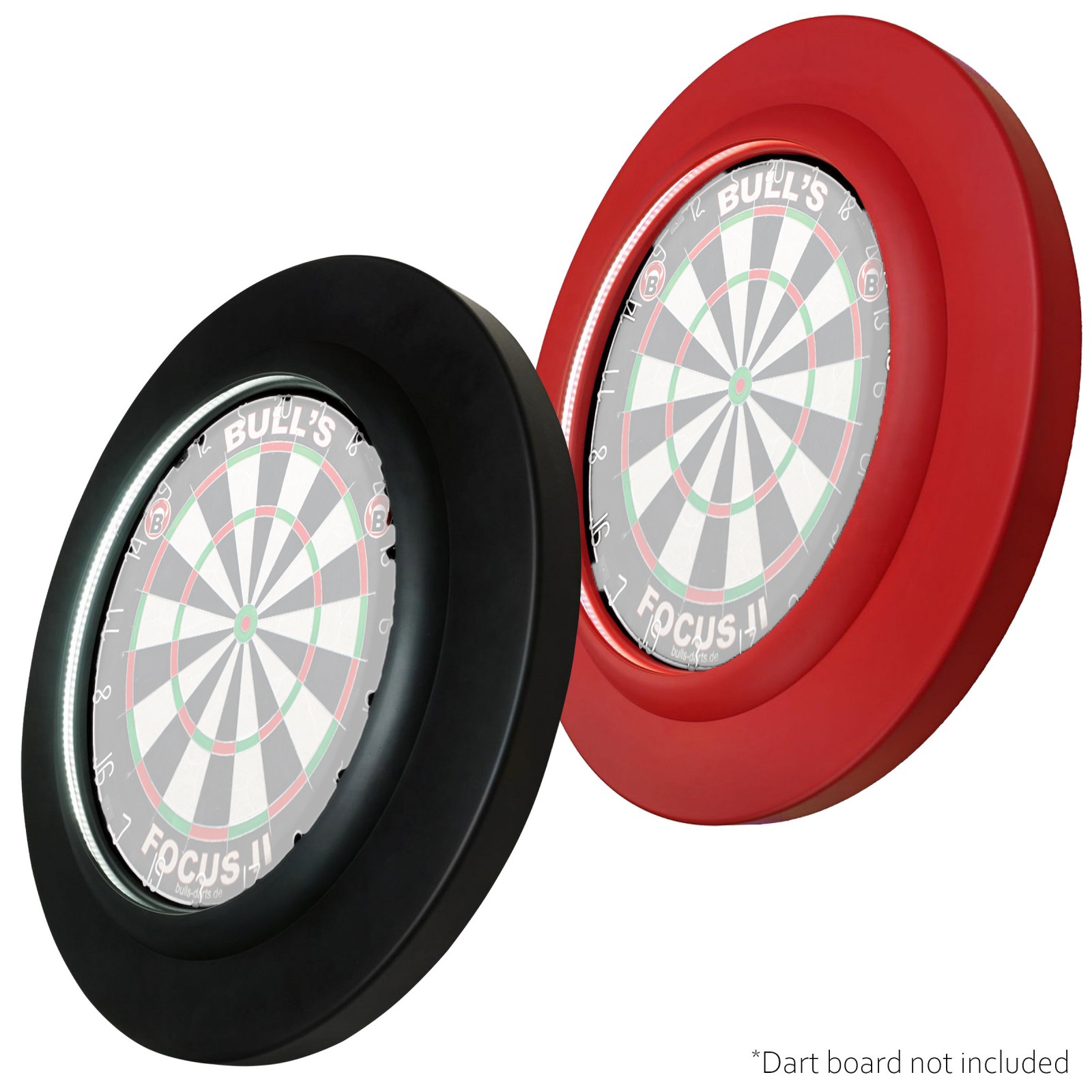 Dragon darts PU rubber LED surround ring - rood of zwart - deDartshop.nl