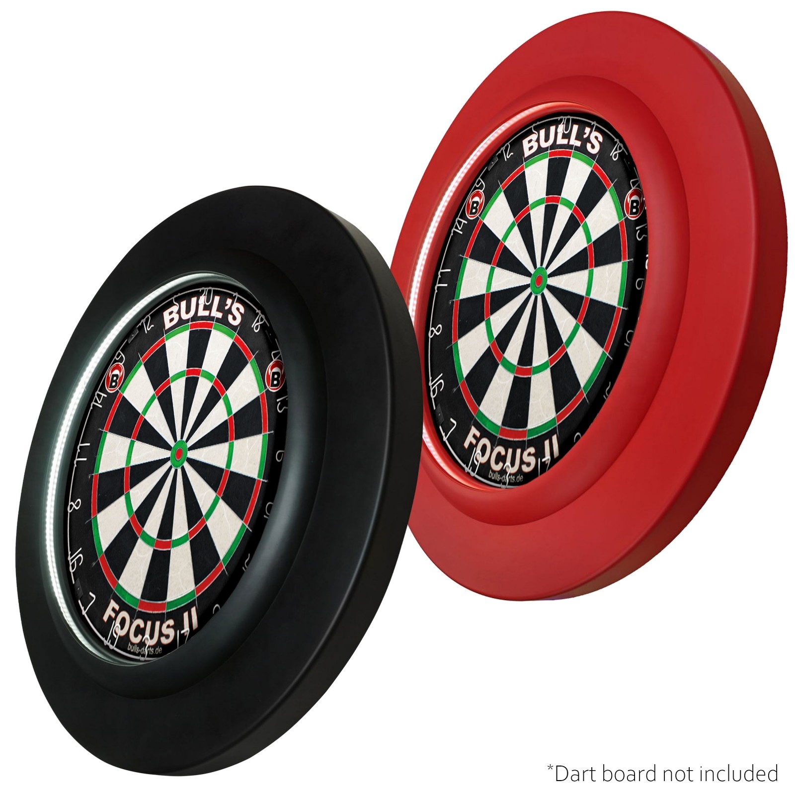 Dragon darts PU rubber LED surround ring - rood of zwart - deDartshop.nl
