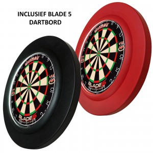 Dragon darts PU rubber LED Lightning surround ring - inclusief blade 5 - rood of zwart