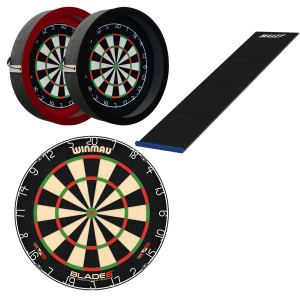 Dragon Darts - Winmau Blade 6 + dartbord verlichting + XQMax puzzel dartmat